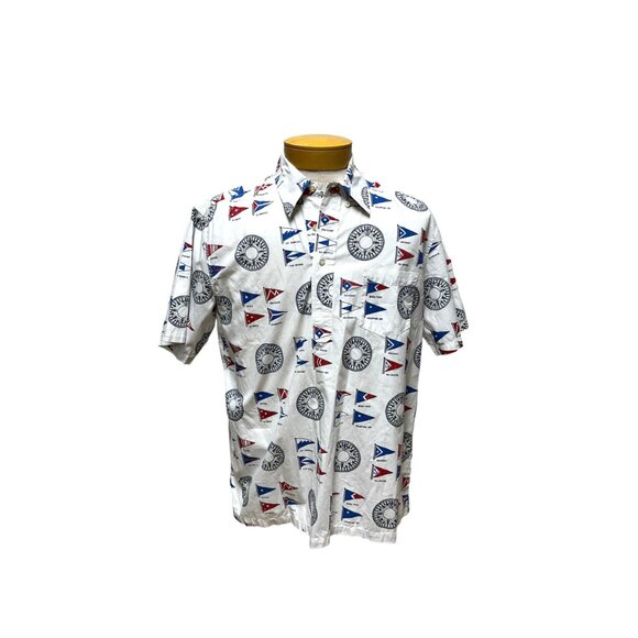 Reyn Spooner shirt sailing theme nautical flags Size M - Picture 2 of 7
